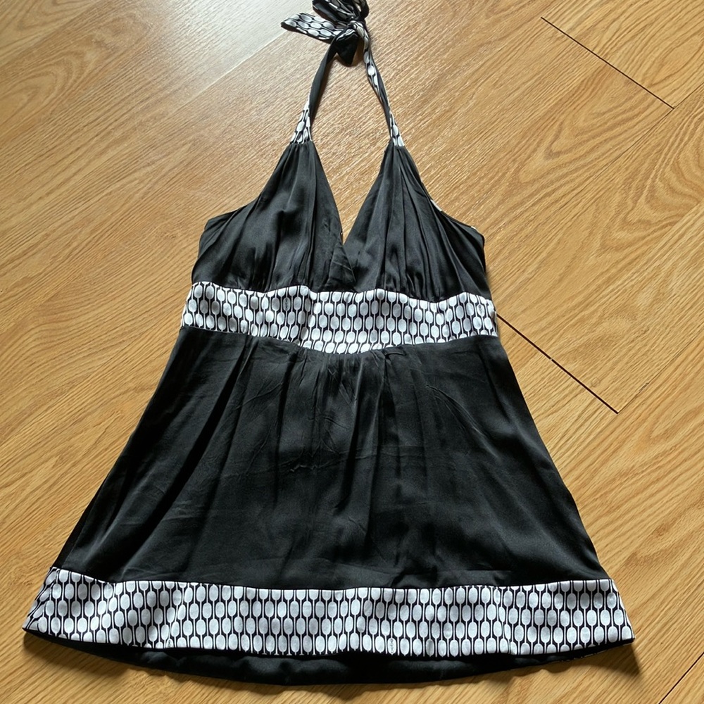 bebe Black and White Halter Top - Picture 3 of 7